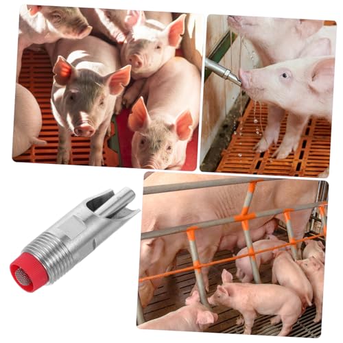 Yardwe 5pcs Automatic Pig Nipple Waterer Stainless Steel Feeder for Drinking Easy Installation Fresh Water Supply for Farm Livestock