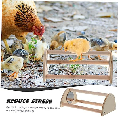 GANAZONO Chicken Roosting Perch Sturdy Wooden Stand for Brooder Coop Durable Chick Roosting Bar for Leg Exercise Engagement Chick for