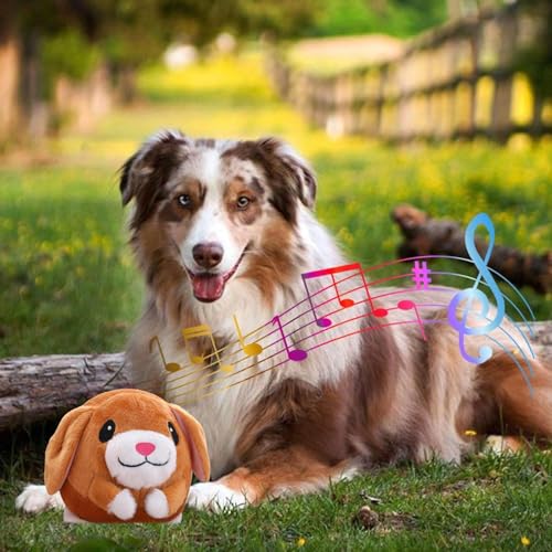Active Moving Plush Toy, Interactive Pet Bouncing Balls, USB Rechargeable Sound Electronic Dog Toy, Cute Squeaky Pig Dog Toy - color: Dog
