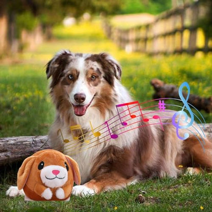Active Moving Plush Toy, Interactive Pet Bouncing Balls, USB Rechargeable Sound Electronic Dog Toy, Cute Squeaky Pig Dog Toy - color: Dog