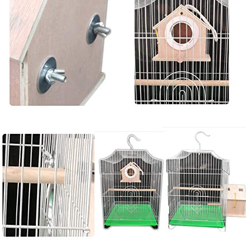 Parakeet Nesting Box Parrot Wooden House Bird Breeding Nest Warm Mating Box | With Stand Perch, Parrotlets Aviary Cage Budgie Mating Box for Lovebirds, Cockatiel, Budgie, and Small Birds - size: 5.9 x 5.12 x 6.57 inch