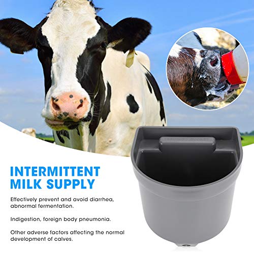 HEEPDD Calf Feeder HLMP70B, Bucket with Replaceable Nipples, 4L Capacity for Cattle and Sheep Calf Feeder HLMP70B, Plastic Milk Feed Nan Domestic Animals (4L Feeding Bucket Complete Set)
