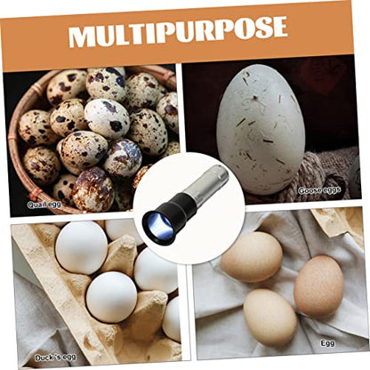 2pcs Handheld Egg Incubator Light Chicken Laying Egg Lamp for Hatching Candler Portable Lamp Tester - color: Silver