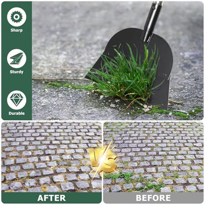 Floor Scraper Multifunctional Garden Shovel with 82” Adjustable Handle & Sharp Blade Heavy Duty All Steel Flat Shovel for Sidewalks Lawn Driveway Garden Weed Ice Dirt Moss Removal