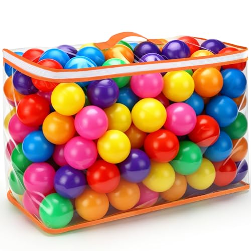 Vanland Ball Pit Balls for Baby and Toddler Phthalate Free BPA Free Crush Proof Plastic - Multicolored Pit Balls in Reusable Play Toys for Kids with Storage Bag - color: Bright colors, size: 50 Balls