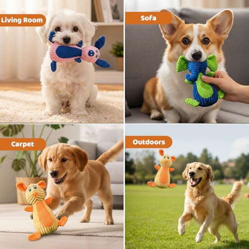 Plush Dog Chew Toys,2026 New Squeaky Dog Toy for Aggressive Chewers, Indestructible Dog Toy for Small Medium Large Dogs to Keep Them Busy Puppy Teething Toy (A-Pig) - color: A-Pig