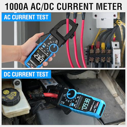 Inrush Digital Clamp Meter Multimeter - TEMIRUP T-RMS 6000 Counts 1000A Amp Voltage Tester with VFD, LOZ, Measures NCV, AC/DC Voltage Current, Continuity Capacitance Frequency Resistance, Temperature - size: CM87PRO, style: 1000A AC/DC Clamp Meter