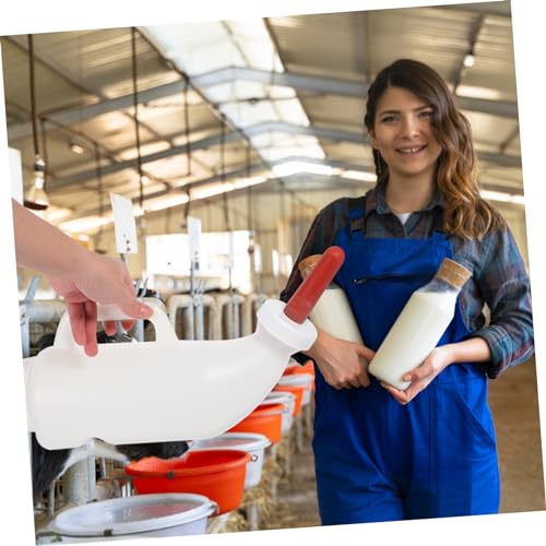 VOSAREA 2l Calves Nursing Bottle with Handle Silicone Nipple for Lamb Goat Calf Livestock Feeding