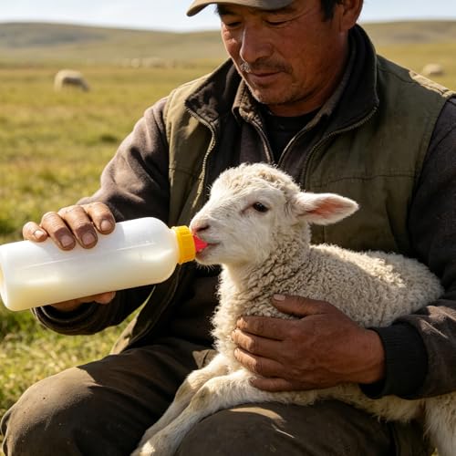 24Pcs Lamb and Goat Kid Feeding Tube Kit Feeding Bottles | 4x500ml Bottles, 12 Nipples, 4x60ml Syringes & 16fr Tubes, For Lambs, Goat Kids, Puppies, Kittens, Piglets, Easy to Clean