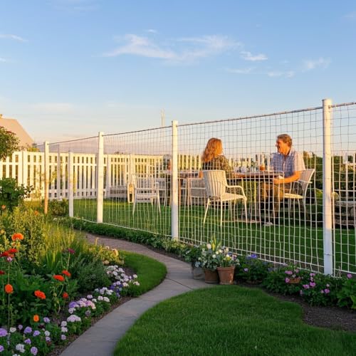 50'x50' White Polyester Bird Netting with 1" Square Mesh, Strong and Durable Chicken Coop Roof Netting, Protect Your Poultry from Hawks, Great for Gardens, Fences and Fruit Tree - size: 50X50FT-1''