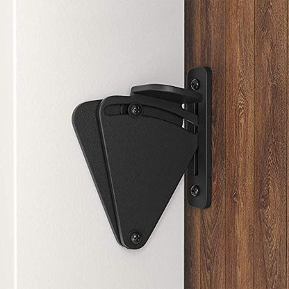 WINSOON Barn Door Lock Hardware Black Steel Sliding Privacy Latch for Closet Shed Pocket Doors Wood Gates - Black - color: Black