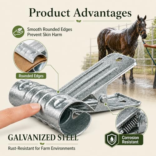 Livestock Show Supplies Cattle Horses Grooming Tail Clamp Metal Secure Tail Holder Cleaning Handling Tool for Washing Dogs Goats Sheep Pig Farm Animal Supplies Accessories Animal Lovers Gift