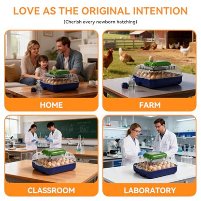 25 Egg Incubators for Hatching Eggs with Automatic Turner, Digital Temperature & Humidity Control, Built-in Egg Candler, External Water Refill, for Hatching Chicken, Duck,Goose, Home, School Use