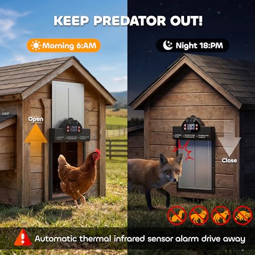PawHut 2K HD AI Camera Automatic Chicken Coop Door, WiFi Solar Powered Auto Chicken Coop Door Opener with Timer & Light Sensor, APP Remote Control, 5200 mAh Battery, Anti-Pinch & Alarm Driver Function