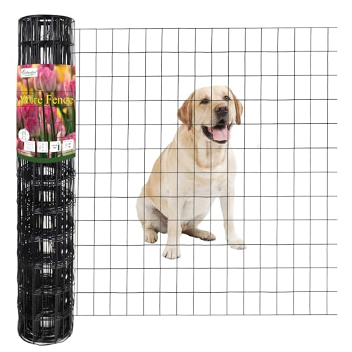 FOREHOGAR Black PVC Coated Welded Wire Fence 36 Inch x 25 Foot, 2 Inch x 3 Inch 16GA, Garden Border Fencing Roll Vinyl Coating Metal Wire Mesh for Yard Vegetable Plant Protection Poultry Netting - color: Black, size: 2''x3'' 16GA 36''x25'