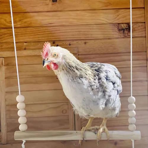 Chicken Swing Toy, Chicken Perch Natural Wooden Swing Toys Perch Ladder Coop Accessories