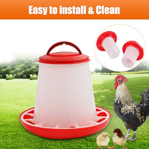 Chick Feeder and Waterer Set, 1L Baby Chicken Waterer Feeder, Baby Chicken Starter Kit, Hanging Poultry Drinker Quail Feeder, Small Coop Water Dispenser for Chickens, Turkeys, Ducks (Small Waterer) - color: Small Waterer