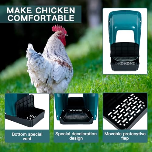 Yeeoy 8 Pack Chicken Nesting Boxes Laying Box with Swing Perch Roll Out Nesting Boxes for Hens Ducks Chickens Laying Egg Chicken Coop Nest Box Home & Farm Using