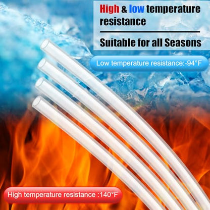 Nuanchu 100ft Polyethylene Tubing, 1/2" Od, 3/8" ID, 1/16" Wall Polyethylene Tubing Food Grade White Translucent Hose for Water, Beverage Pump, Homebrew, Brewing - size: 1/2" Od, 3/8" Id, 1/16" Wall