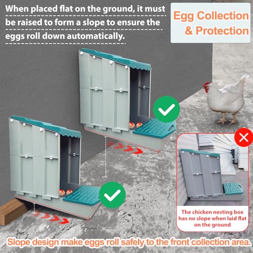 Nesting Boxes for Chickens, Roll Away Chicken Nesting Boxes with Egg Collection for Easy Picking & Protecting Eggs, 6-Compartment Chicken Laying Boxes for Hens, Easy to Clean & Install - size: 6 Compartments