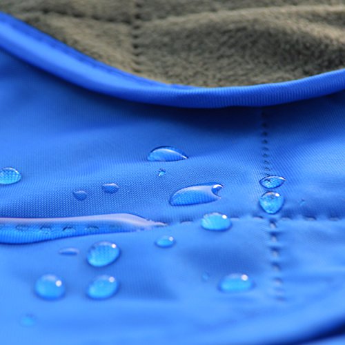 DOWN UNDER OUTDOORS Waterproof 350 GSM Fleece or Sherpa Stadium Blanket | Large Extra Thick, Windproof, Quilted, Machine Washable, Camping Picnic & Outdoor, Beach, Dog, secret pocket, 82 x 55 inches - color: Blue