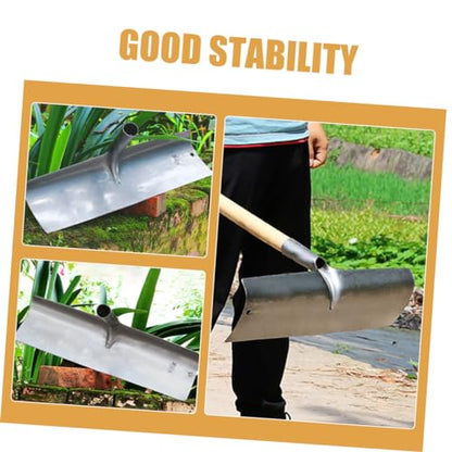 Happyyami Multifunctional Metal Cleaning Shovel for Farm Use Heavy-Duty Flat Shovel Long Handle for Poultry Pig and Livestock Waste Removal