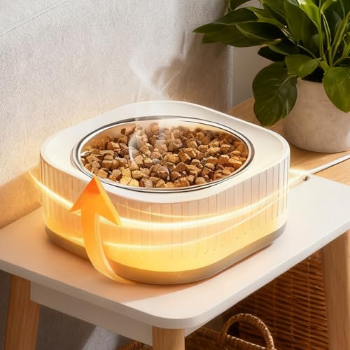 Heated Water Bowls for Animals, Outdoor Thermostatic Control Heated Water Bowls, Heateds Waters Bowl for Outside Animals Dogs Cats Rabbits Chickens Birds, Provides Warm Water in Winter (Yellow) - color: Yellow