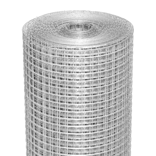 Hardware Cloth 1/2 inch, 19 Gauge 16inx25ft Chicken Wire Fence Wire Mesh Fence Galvanized Hardware Cloth Mesh for Poultry Netting, Garden Fencing, Tree Guard Rolls and Rabbit Cages Snake Fence - size: 1/2inch 16inx25ft