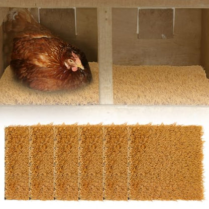 6 Pack Chicken Nesting Box Pads - Nesting Pads for Accessories, 12"x 12" Washable Reusable Chicken Nest Liners for Laying Eggs, Chicken Supplies (Yellow) - color: Yellow
