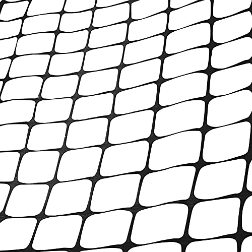 Houseables Plastic Fence, Plastic Mesh Fence, Mesh Fencing, Deer Netting, Cat Netting, Temporary, Balcony, Pets, Garden, Chicken, Poultry, Dogs, Construction, Yard, Protection, Black, 4 x 50 Feet Roll - color: Black
