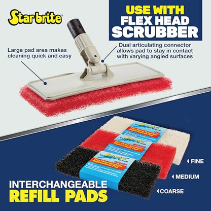 STAR BRITE Flexible Head Scrubber Replacement (Medium) (Red) (040126) - color: Red Scrubber (Medium)