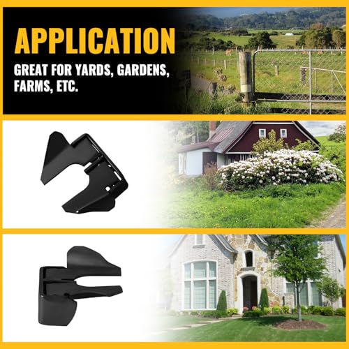 VIVIDA Black Butterfly Gate Latch 1-3/8" to 1-5/8", Wall Mount Flat Back Gate Fork Lock with Padlock Hole, Wood to Metal Gate Latch, Black, 2 PCS - color: Black, 2 Pack