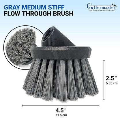 Guttermaster GM-314P Grey 4.5 Inch Diameter Round Medium Stiff Flow Through Brush for Decks and Sidewalks