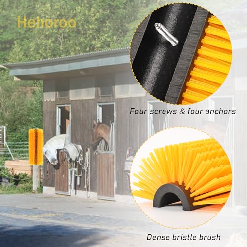 2PCS Livestock Scratch Brushes - Livestock Anti-itch Tool, Horse Brushes, Relieve Back Itching in Livestock, Appropriate for Horse, Cattle, Pig, Sheep(Yellow) - color: Yellow, size: 2PCS