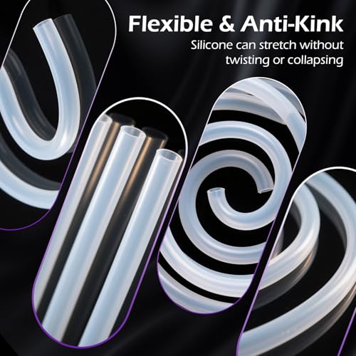 Silicone Tubing 1/8"ID X 1/4"OD - 50FT Length Food Grade Silicon Tube Flexible High Temp Pure Silicone Hose for Home Brewing Wine Making - size: 50FT, style: 1/8"IDx1/4"OD