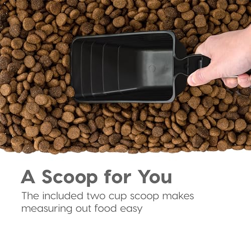IRIS USA Dog Food Storage Container 30 lb + 11lb Airtight Combo, Stackable Pet Food Storage Bin with Wheels for Cat Dog Food, BPA Free, Made in USA, Black - color: Black