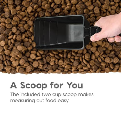 IRIS USA Dog Food Storage Container 30 lb + 11lb Airtight Combo, Stackable Pet Food Storage Bin with Wheels for Cat Dog Food, BPA Free, Made in USA, Black - color: Black