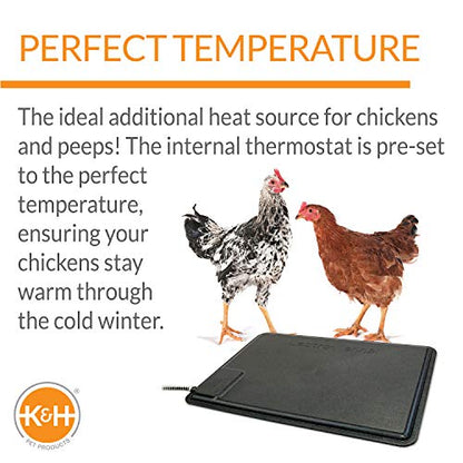 K&H Pet Products Thermo-Chicken Heated Pad Black Small 18.5 X 12.5 Inches