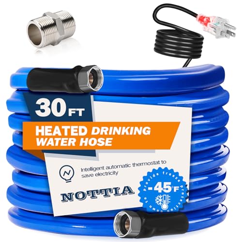 30FT Heated Water Hose for RV, Freeze Protection to -45°F, Lead-Free & BPA-Free, Safe for Campers, Gardening, Livestock, Home Use - size: 30FT