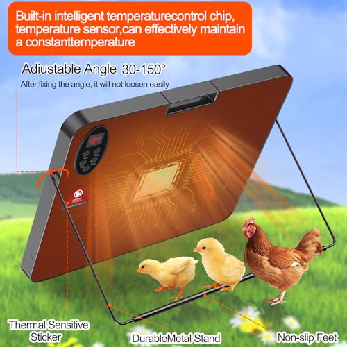 Chicken Coop Heater for Winter,Radiant Heat Panel with Overheating Protection,200W Chicken Heater with Remote Control Timing Function & Adjustable Temp,Large Heat Warmer for Chicken Kitten Puppy Pet