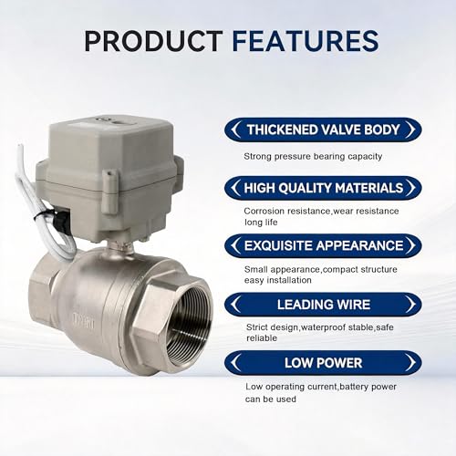 DC 12V 2-Way Motorized Ball Valve NPT 2'' Electric Ball Valve CR2-01 with Manual Override & Indicator Stainless Steel 304 - color: A150-T50-SS