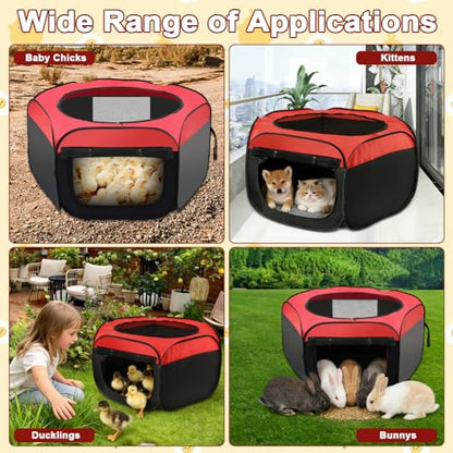 Chicken Brooder Box for Chick Starter Kit，Double Door Chick Brooder Pen/Chicken Playpen/Brooder Box for Chicks Chicken Nesting Box Supplies Up to 15 Baby Chicks,Duck,Quail