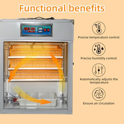 264 Egg Digital Cabinet Incubator，Poultry Hatching Breeding Cabinet Incubator for Auto Egg Turning, Temp/Humidity Control, Thermostatic for Chicken/Duck/Goose/Quail Bird. - size: 264 eggs 205L