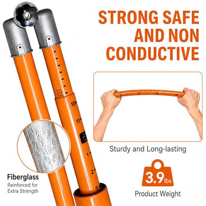 Height Stick for Trucks 15FT,Load Height Measuring Stick with Adjustable Pole,Non-Conductive Fiberglass Compact Height Stick with Carrying Bag,Accurately for Trucks, Trailers, Car Haulers - size: 15FT