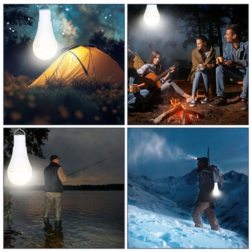 Solar Chicken Coop Light with Timer, 350LM 4 Modes Automatic Timer 2/4/6/8 Hours, USB Rechargeable, Waterproof Camping Tent Hiking Hurricane Outdoor Indoor Emergency LED Light (2)