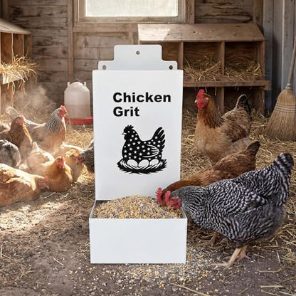 Takywep 2 Pack Galvanized Metal Chicken Feeder, Rainproof Large Capacity Anti-Waste Wall Mount Poultry Feeder for Chicken Duck Pigeon Turkey Backyard Outdoor