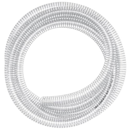 Suction Hose 3/8"id 25ft Clear Wire Reinforced Vinyl Tubing | Heavy Duty，Flexible, High Pressure, PVC Steel Wire Suction Discharge Line Pipe, Suction Drain Water Oil Fuel Powder Fuel - size: 3/8" ID, style: 25 ft