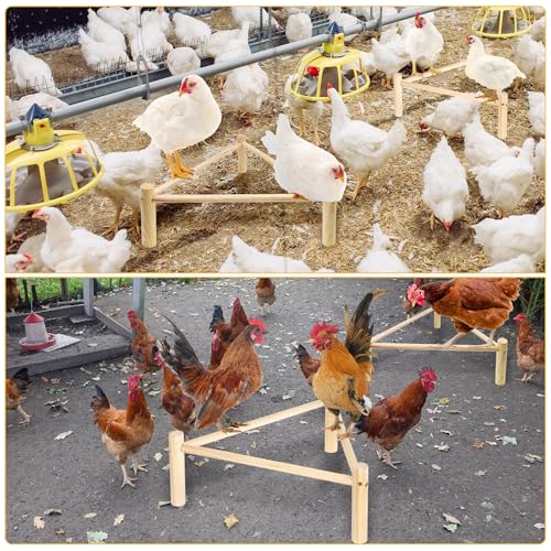 Chicken Perch for Coop & Brooder, Chicken Roosting Bars, Chicken Toys & Pine Wooden Coop Accessories, Triangular Chick Perch for Parrots Birds, Natural Poultry Stand Chicken Nesting Support (1 PCS) - size: 1 Pcs