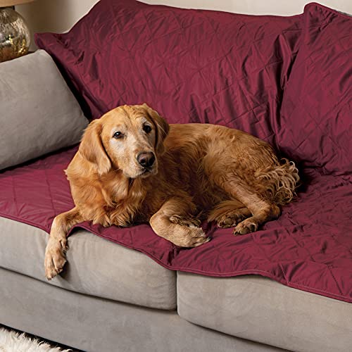 BRAWNTIDE Large Waterproof Outdoor Blanket, Extra Thick Fleece, Warm, Windproof & Sandproof, Quilted Stadium Blanket for Sports Events, Beach, Camping, Picnics, Dogs & Car, 82" x 55 - color: Wine
