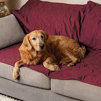 BRAWNTIDE Large Waterproof Outdoor Blanket, Extra Thick Fleece, Warm, Windproof & Sandproof, Quilted Stadium Blanket for Sports Events, Beach, Camping, Picnics, Dogs & Car, 82" x 55 - color: Wine